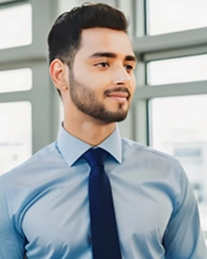 Ashish Pathania Ashish Pathania, an instructional designer in a suit, looks thoughtfully into the distance.